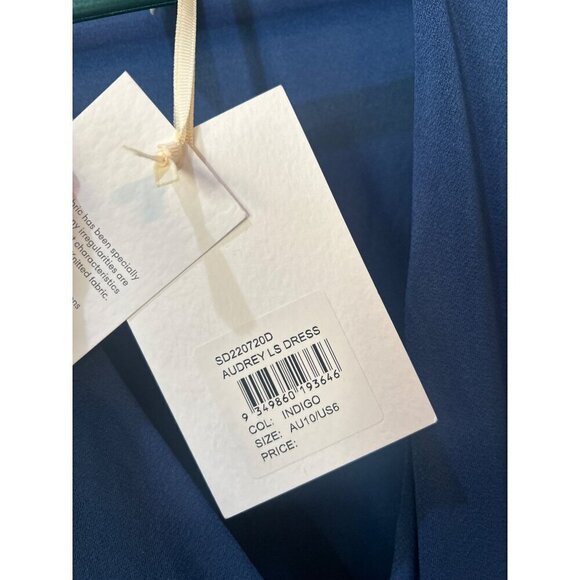 Significant Other Audrey Midi Dress Indigo Womens Size 6 - Picture 10 of 12